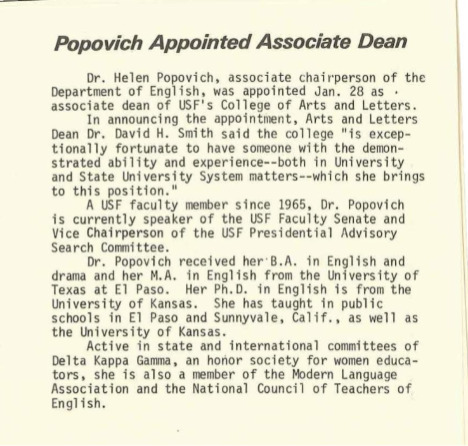 Popovich Appointed Associate Dean 