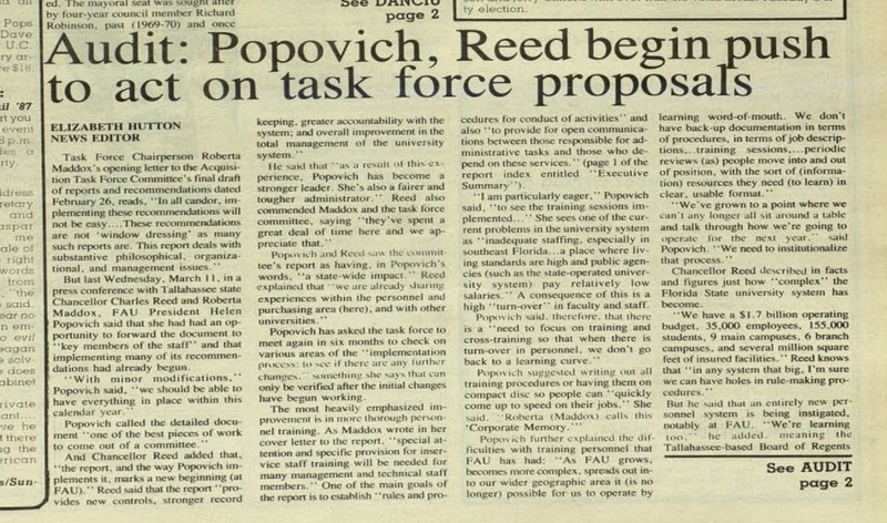 Audit: Popovich, Reed begin push to act on task force proposals