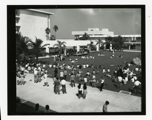 Students on the Quad participating in the Moratorium to End the War in Vietnam