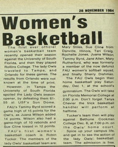 Women's Basketball 1984 Article
