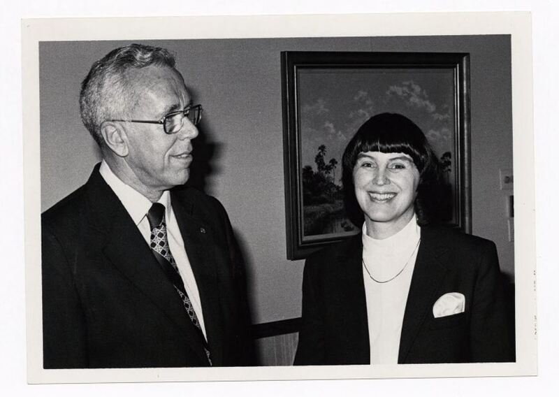 President Helen Popovich with George Elmore